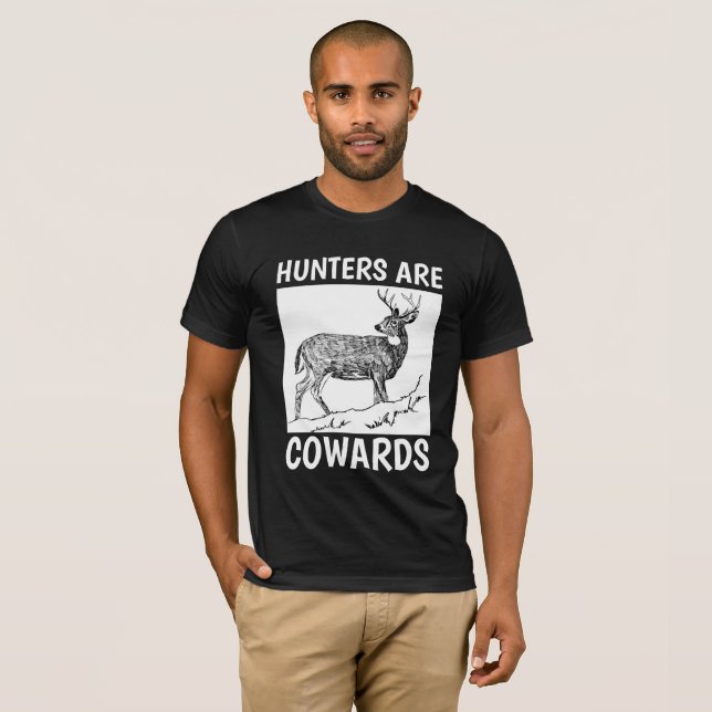 CAMISETAS ANTI CAÇA, CAÇADORES SÃO COVARDES (Frente Completa)