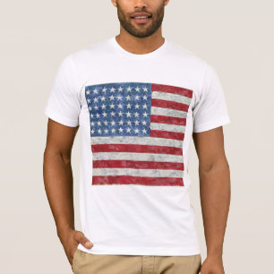 Camisetas - Bandeira dos EUA Pintada à Mão