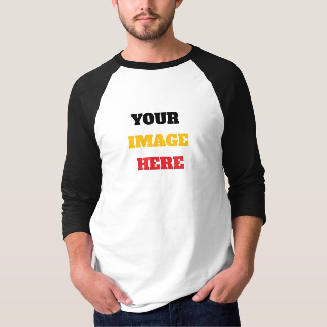 Camisetas Básicas Raglan Personalize Sua Imagem Aq (Frente)