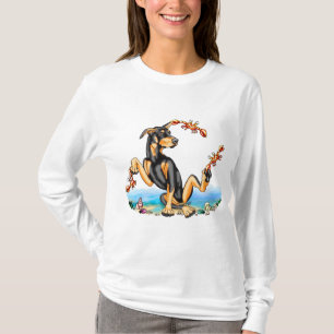 Camisetas Black Doberman Pinscher Kinda Crabby