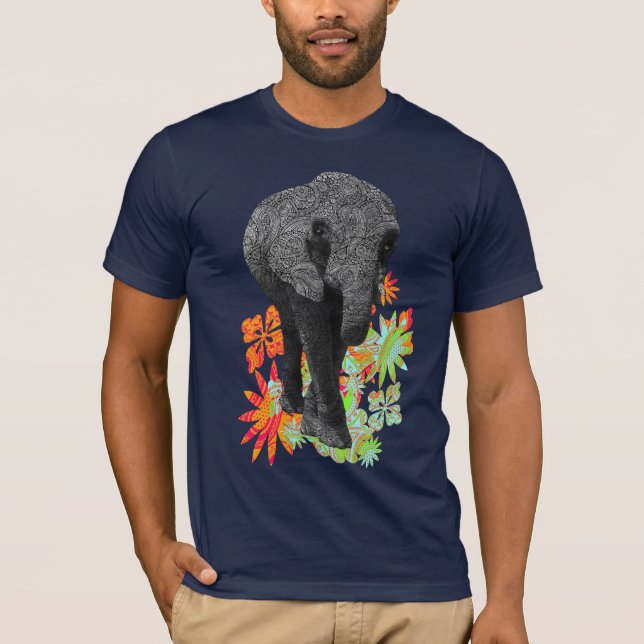 Camisetas bonitos do elefante do hippy (Frente)