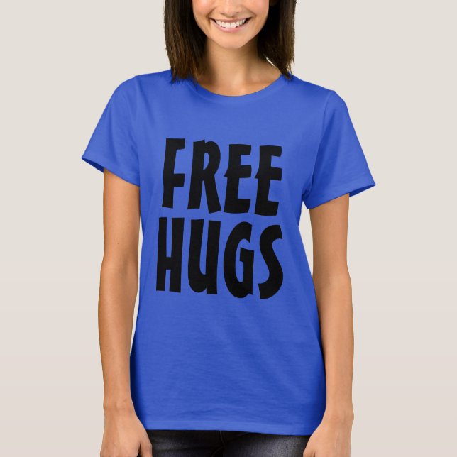 Camisetas coloridas do arco-íris Free Hugs (Frente)