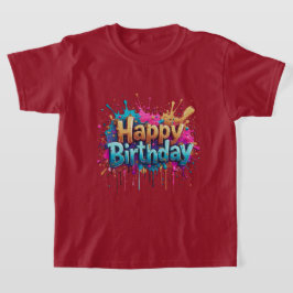 Camisetas Coloridas Feliz Aniversário – Alegria de