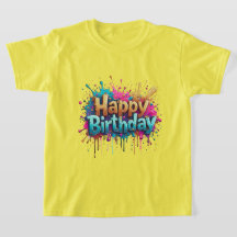 Camisetas Coloridas Feliz Aniversário – Alegria de