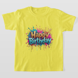 Camisetas Coloridas Feliz Aniversário – Alegria de