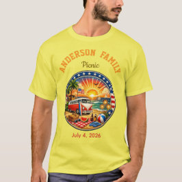 Camisetas coloridas para festa em família
