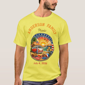 Camisetas coloridas para festa em família