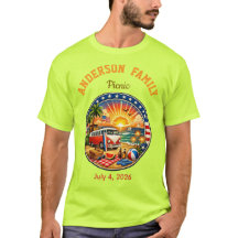 Camisetas coloridas para festa familiar