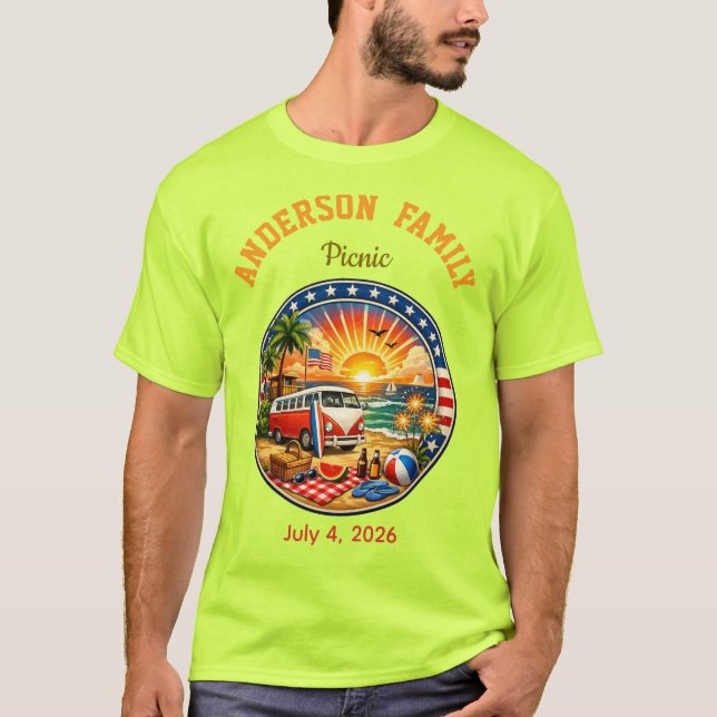 Camisetas coloridas para festa familiar (Frente)
