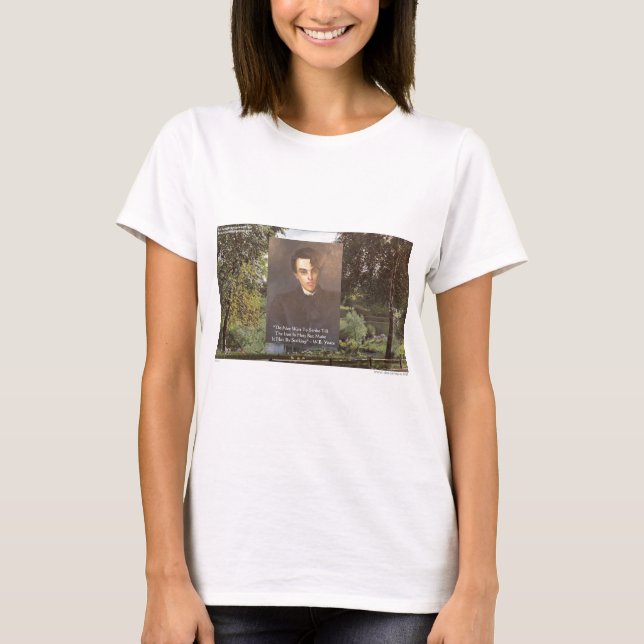 Camisetas com Citação de WB Yeats "Strike Hot Iron (Frente)