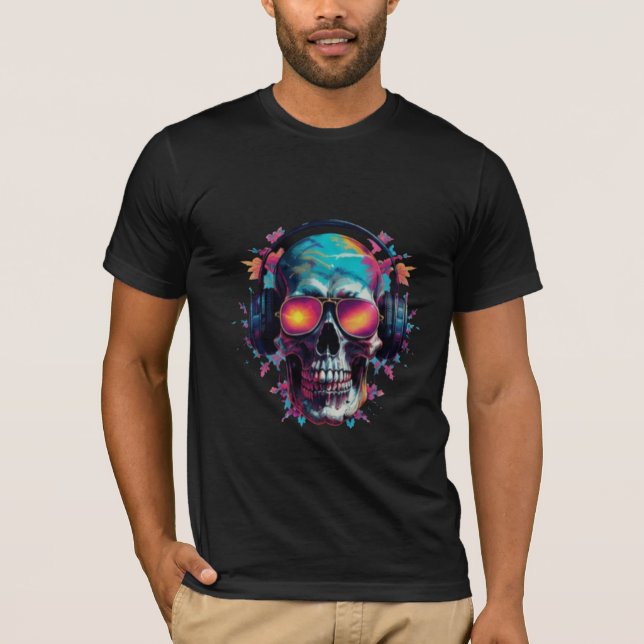 Camisetas com Estampas de Caveira Modernas para Am (Frente)