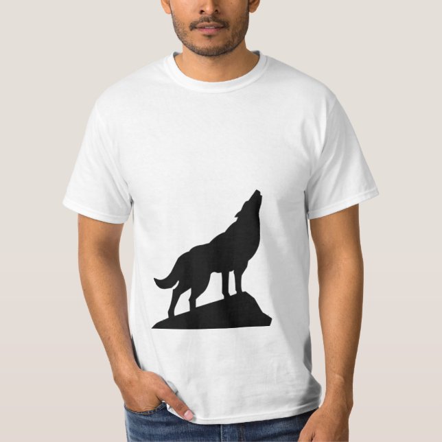  Camisetas com imagens de uivação de lobo (Frente)