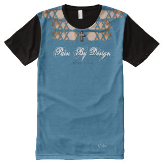 Camisetas Com Impressão Frontal Completa Dor Por Design Faux Blue Lace-up