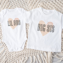 Camisetas Combinando para Irmãos LIL BRO Blush Hea