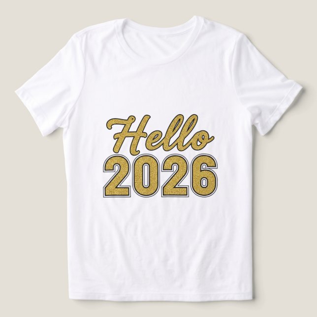Camisetas Combinantes Olá 2026 Casal (Design frontal)