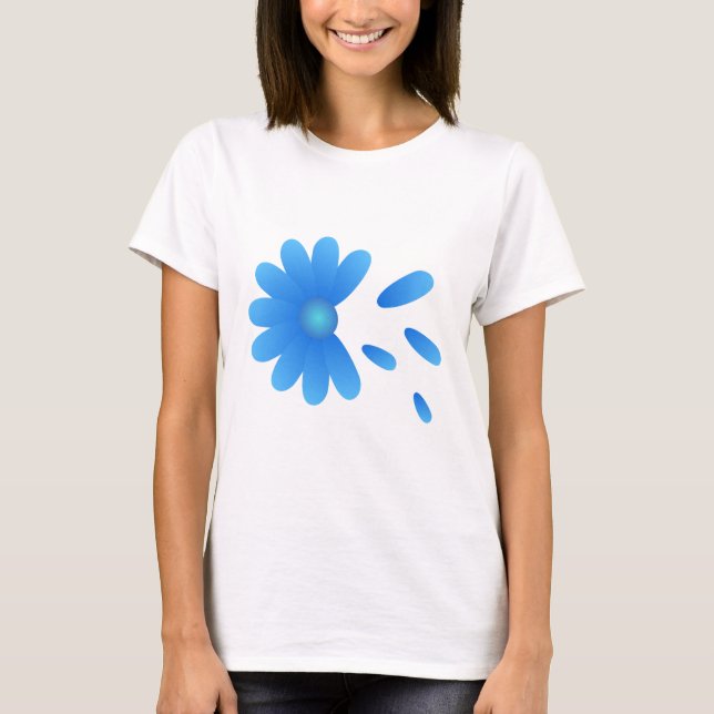 CAMISETAS CONFORTÁVEIS COM FLORES AZUIS (Frente)