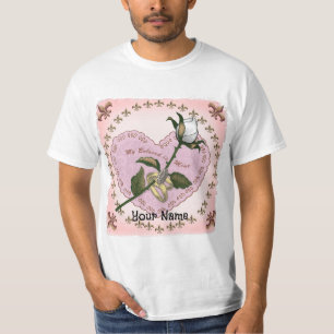 Camisetas coração rosa amado