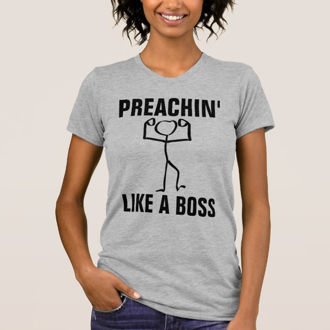 Camisetas cristãs, pregando como um chefe (Frente)