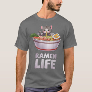 Camisetas Cuecas Ramen Life Cat Gift Japonês Kawai