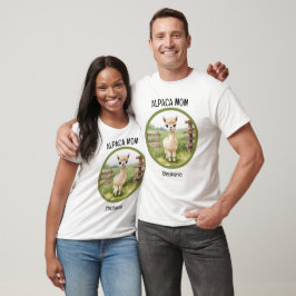 Camisetas Cute Alpaca Mãe ou Pai Top Homens Mulher