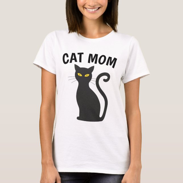 Camisetas da MOM CAT, Gato Negro (Frente)