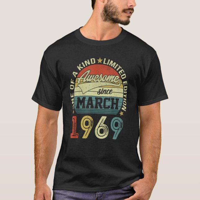 camisetas De 54 Anos De Idade Incrível Desde Março (Frente)