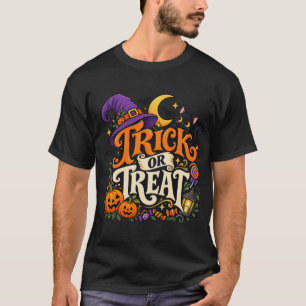Camisetas de algodão para homens Vintage Treat or 