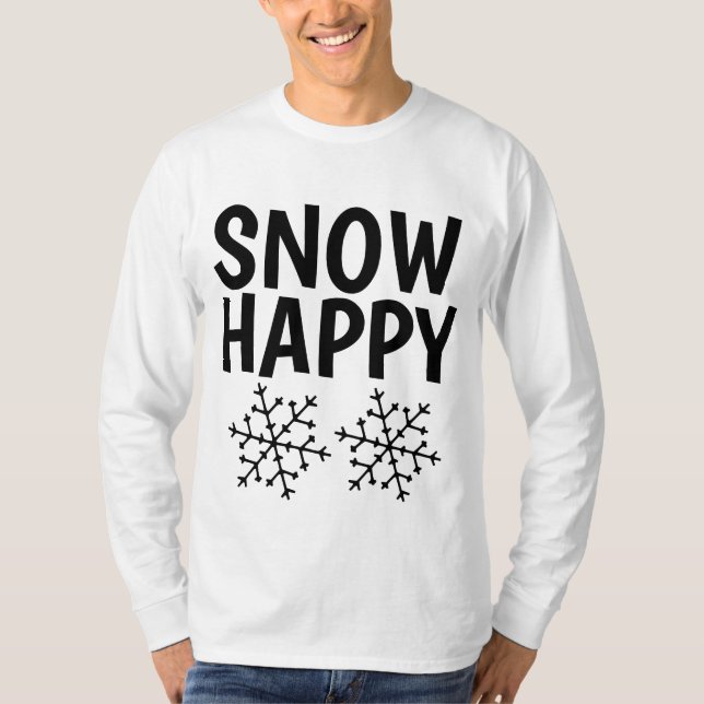 Camisetas de AMANTE DA NEVE, FELIZ COM A NEVE (Frente)