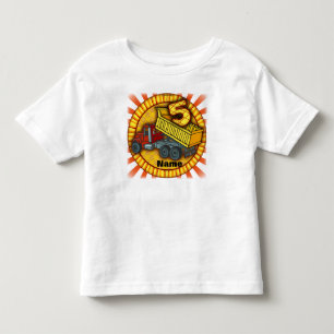 Camisetas de aniversário de 5 anos Caminhão de des
