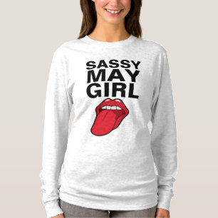 Camisetas de aniversário de MENINA ATREVIDA DE MAI