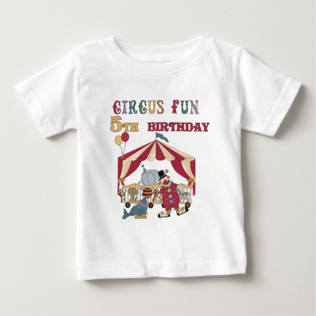 Camisetas de aniversário e presentes de 5 de Circo (Frente)