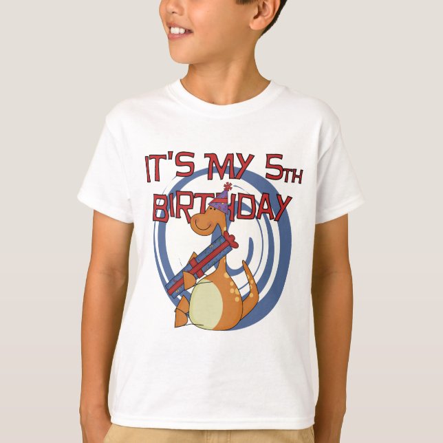 Camisetas de aniversário e presentes do Dinossauro (Frente)