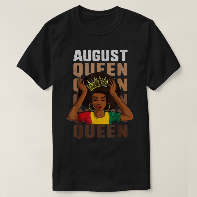Camisetas De Aniversário Para Mulheres, August Que (Frente do Design)