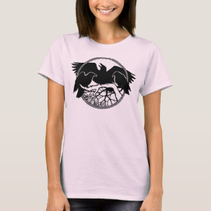 Camisetas de Arte em Raven Mulheres Corvos / Lápi