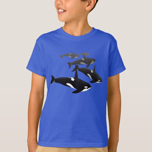 Camisetas de baleia de orca, de criança (Frente)