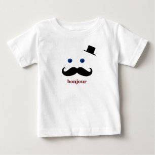 Camisetas de Bebê e Crianças - Bonjour Vermelho Es