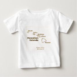 Camisetas de bebês do Mapa do Havaí