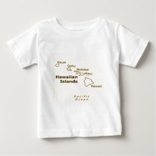 camisetas de bebês do mapa havaiano