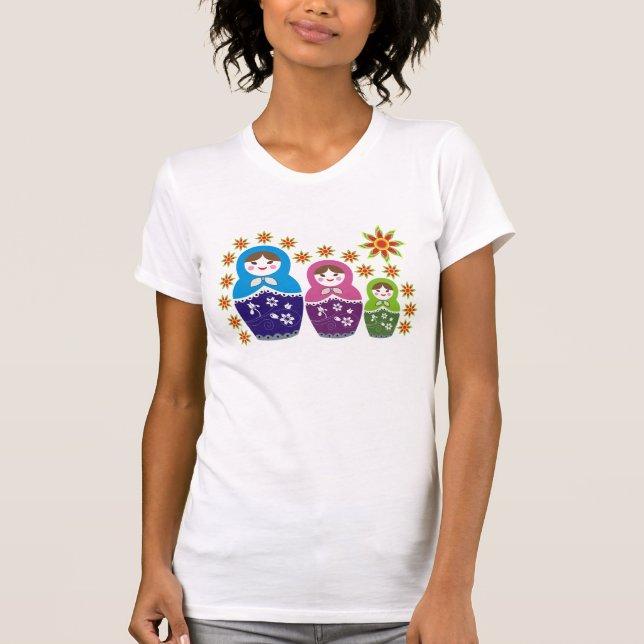 Camisetas de boneca de Matryoshka russa (Frente)