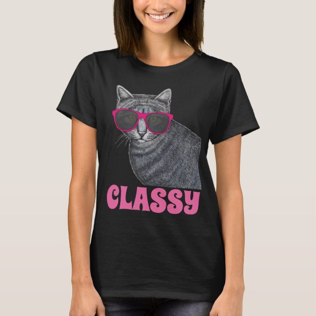 CAMISETAS DE CAMADAS DE GATO CLÁSSICO (Frente)