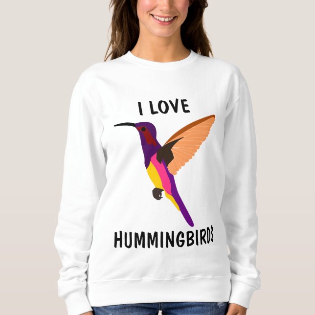 CAMISETAS DE CAMADAS-T DE AMOR HUMMINGBIRD (Frente)