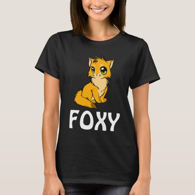 CAMISETAS DE CAMADAS-T DE GATO-GINGER FOXY (Frente)