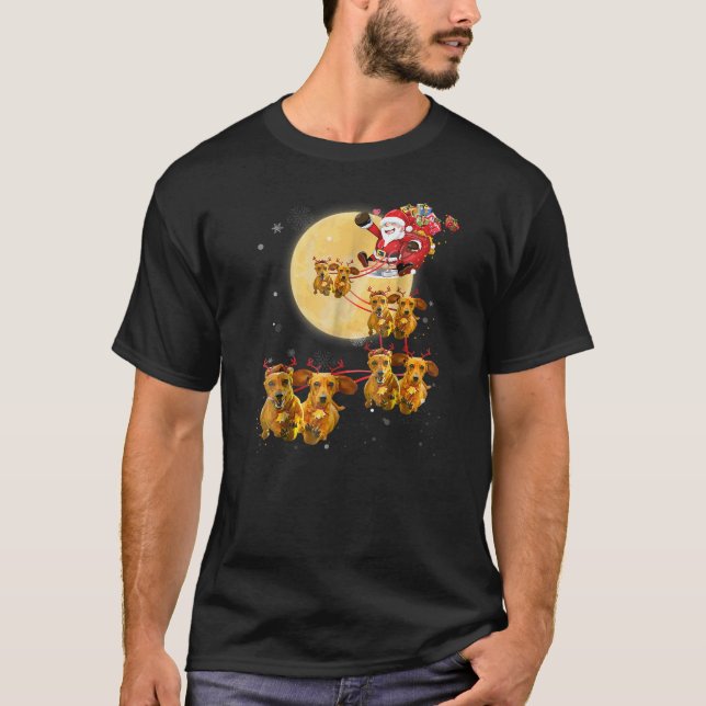 Camisetas de cão de Natal Engraçadas em Reindeer D (Frente)