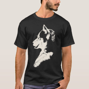 Camisetas de cão roncas do trenó do T do lobo do