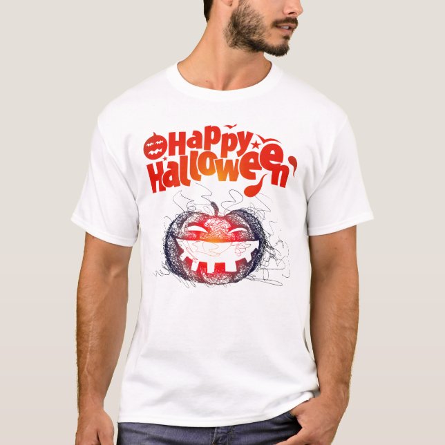 Camisetas de Carroça de Abóbora de Halloween (Frente)