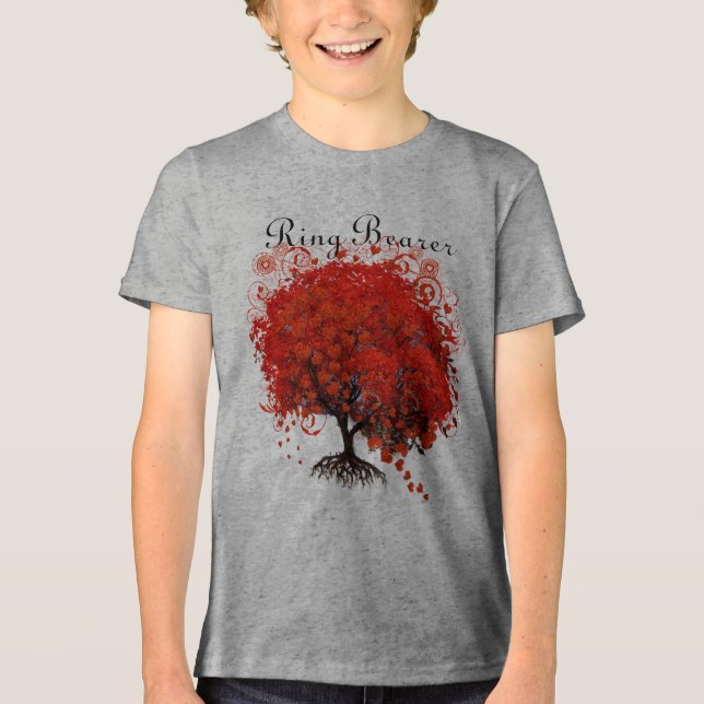Camisetas de Casamento Red Tree, Presentes, Adesiv (Frente)