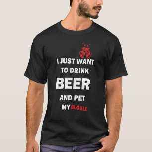 Camisetas de cerveja para cães Pug Puggle Dog Mom 