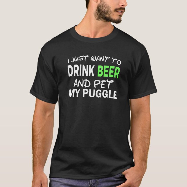 Camisetas de cerveja para cães Puggle  Mãe de cach (Frente)