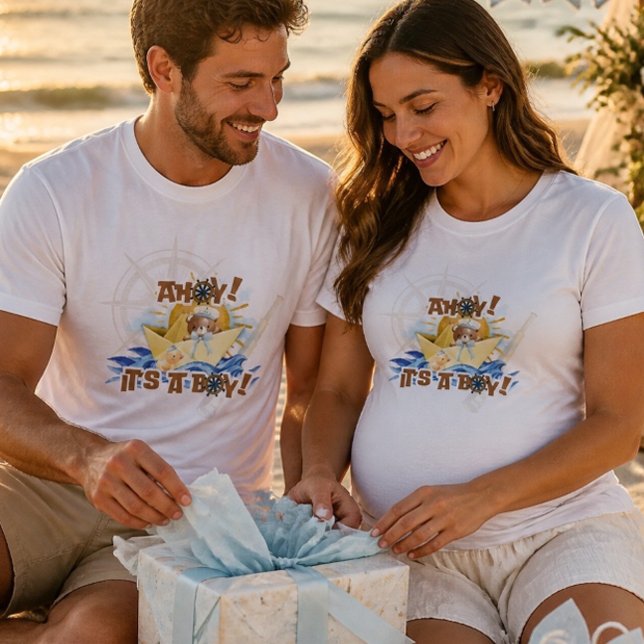 Camisetas de Chuveiro de Bebê Menino Ahoy! (Criador carregado)