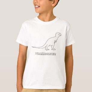 Camisetas de contorno e de palavras Tyrannosaurus